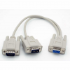 DB9 Serial Y-Cable, 2 Male To 1 Female