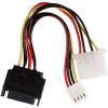 VALUELINE Internal Power Adapter Cable SATA 15pin male to Molex female and FDD 15cm VLCP 73550V015