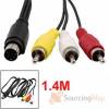 7pin Mini-DIN S-Video male to 3x RCA male Cable 1.4m (OEM) 7pin Mini-DIN S-Video male to 3x RCA male Cable 1.4m (OEM)