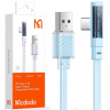 Mcdodo Angle (90°) / Flat USB 2.0 Cable USB-C male - USB-C 100W Μπλε 1m (CA-3422)