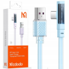 Mcdodo Angle (90) / Flat USB 2.0 Cable USB-C male - USB-C 100W Blue 1m (CA-3422)