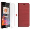 MLS DX 4G wallet case + screen protector RED