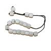 WHITE KOMBOLI WITH BLACK CORD