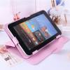 Folding Leather Case Cover for 7'' Android Tablet Pink