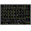 BLACK ENGLISH ARABIC KEYBOARD STICKERS WHITE/YELLOW (OEM)