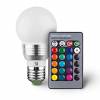 Colourful LED RGB Lamp with Remote Controller E 27 3W  (Oem)