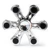 BLCR Three-Spinner Fidget Toy "Six Side Flower" Electroplated 3 minute EDC Hand Spinner for Autism and ADHD Silver