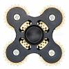 BLCR Three-Spinner Fidget Toy Metal 6 minute EDC Hand Spinner for Autism and ADHD Five Gear Black