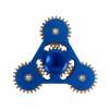 BLCR Three-Spinner Fidget Toy Metal 5 minute EDC Hand Spinner for Autism and ADHD Four Gear Blue