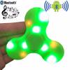 BLCR Tri-Spinner Fidget Toy EDC "Bluetooth Music" Led Plastic 1 minute  Hand Spinner for Autism and ADHD Green