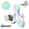 BLCR Tri-Spinner Fidget Toy EDC "Bluetooth Music" Led Plastic 1 minute  Hand Spinner for Autism and ADHD White