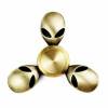 BLCR Three-Spinner Fidget Toy "Alien Head" Aluminium Alloy Rainbow 3 minute EDC Hand Spinner for Autism and ADHD Gold