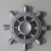 BLCR Three-Spinner Fidget Toy "Captain Rudder" Aluminium Alloy Rainbow 3 minute EDC Hand Spinner for Autism and ADHD Silver