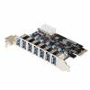 7 Port USB 3 Internal PCI-E PCI Express Host Controller Expansion Card Adapter with 4 Pin Power Connector for Desktops