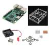 Raspberry Pi 3 Model B + V31 Ακρυλική Θήκη + Ανεμιστήρας + 3 Ψύκτρες - Πράσινο