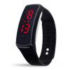 Silicone Wristband Unisex LED Bracelet Watch Black  (OEM)