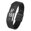 Silicone Wristband Unisex LED Bracelet Watch Black/White  (OEM)