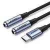 Ugreen Μετατροπέας USB-C male σε 3.5mm 2x female Γκρι (30732) Ugreen Μετατροπέας USB-C male σε 3.5mm 2x female Γκρι (30732)