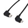 Καλώδιο USB 2 Type C με Γωνία 90o σε Micro USB B Μαύρο (OEM)