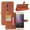 Leather Wallet Flip Stand Case Cover For Lenovo Phab 2 Plus Brown (BULK) (OEM)