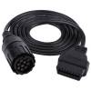 Motorcycle 10 Pin To 16 Pin OBD2 Diagnostic Cable Connector For BMW ICOM-D Black (OEM)