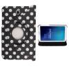 Leather Rotating Case for Samsung Galaxy Note 10.1 SM-P600 (2014 Edition) Black with White Dots (OEM)