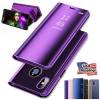 Mirror Clear View Cover Flip for  iphone XS MAX 6.5 inch  Purple (oem)