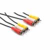 HQ Cable 3 x RCA male to 3 x RCA male 2.5m HQB-004/2.5 BLISTER