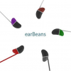 earBeans Bass earphones for moto with AUX connection in color red