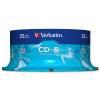 Verbatim CD-R Recordable Disk on Spindle 52x Speed 80min 700Mb    25 pack