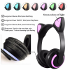 Bluetooth Headset with Microphone and 7 Colors Led ZW-19 - Black