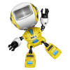 Smart Robot Toy Electronic Action Figure Control Head Touch-sensitive LED Light for Boys Birthday - Yellow(OEM)