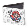   Nintendo Super Mario Bros. Patch With All-Over Pattern Bi-Fold Wallet, (Mw060205Ntn) Credit Card Case, 17 cm, White