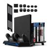      Younik VG-01 PS4 Vertical Stand Cooling Fan, Dual Controllers Charging Station, 14 Slots Game Storage and 3 Port USB Hub PS4 / PS4 Slim
