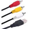  USB to RCA Cable, 1.5m USB Male to 3 RCA Male Jack Splitter