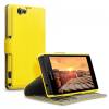 Sony Xperia Z1 Compact D5503 - Leather Wallet Case Yellow (OEM)