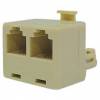 Modular Duplex Socket Converts a single outlet modular 4/6 plug into a dual modular 4/6 jack
