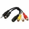  7 pin mini din+3,5mm, S-video+Composite video+ 2RCA CABLE-1104 (OEM)