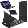 Universal Magnetic Leather Folio Case with Bluetooth Keyboard for Tablets 9.7''-10.8'' Black