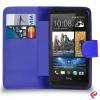 Leather Wallet/Case for HTC Desire 610 Blue (OEM)