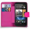 HTC Desire 610 - Δερμάτινη Θήκη Πορτοφόλι Ροζ (ΟΕΜ)