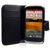 Δερμάτινη Θήκη/Πορτοφόλι για HTC Desire X Μαύρο (ΟΕΜ)