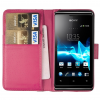 Sony Xperia E dual Δερμάτινη θήκη Πορτοφόλι Φούξια (OEM) Sony Xperia E dual Δερμάτινη θήκη Πορτοφόλι Φούξια (OEM)