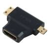 Powertech Μετατροπέας HDMI 19pin θηλ. σε mini HDMI αρσ. και micro HDMI αρσ. ADA-H004