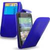 Leather Flip Case for HTC Desire 320 Blue (OEM)