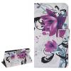 Leather Wallet Stand/Case for Huawei Ascend G620s White With Purple Flowers (ΟΕΜ) Leather Wallet Stand/Case for Huawei Ascend G620s White With Purple Flowers (ΟΕΜ)