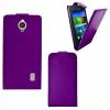 Huawei Ascend Y635 - Leather Flip Case Purple (OEM)