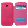 Samsung Galaxy Core i8260 / Core Duos i8262 S-View Flip Case With Back Battery Cover - Magenta SGCI8260SVFCWBBCM OEM