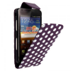 Samsung Galaxy Beam i8530 Leather Flip Case Purple With White Spots SGBI8530LFCPUWWS OEM