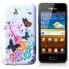 Samsung Galaxy S Advance I9070 Silicone Case White with butterflies